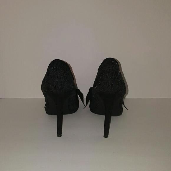 Lauren Conrad Black Lace Pumps Heels size 6.5 EUC - Picture 6 of 8